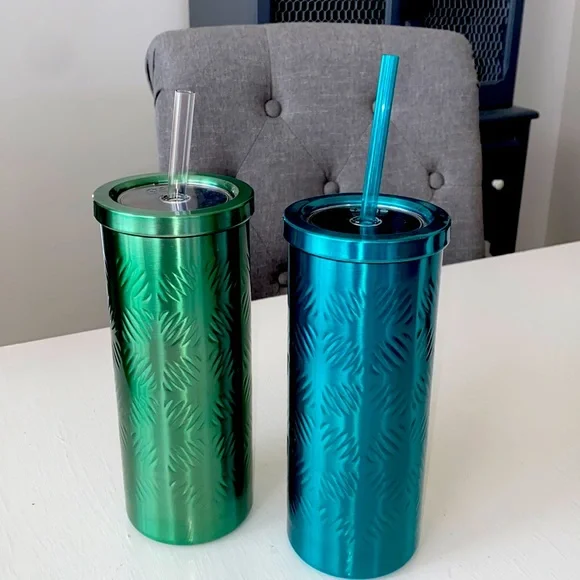 SOLD!❌ Ello Aluminum Tumbler Set Teal Green Summertime Pool - Picture 2 of 9